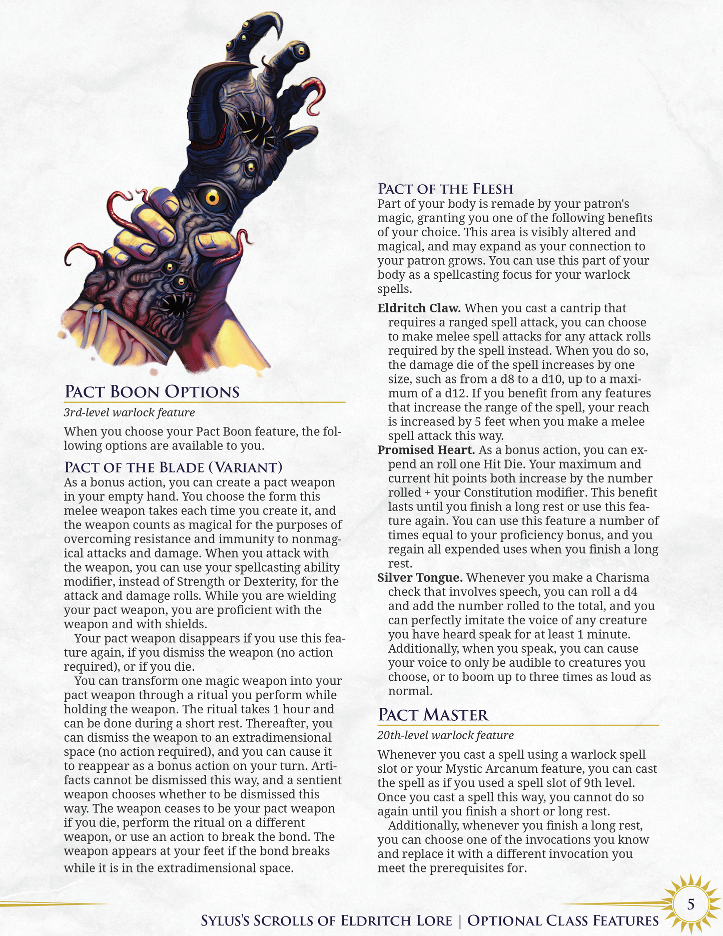 Sylus's Scrolls of Eldritch Lore | Warlock 5e